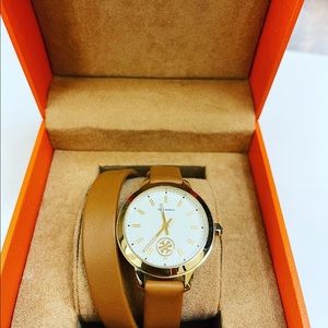 Tory Burch leather wrap watch